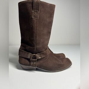 Elegant Brown Suede Ankle Booties